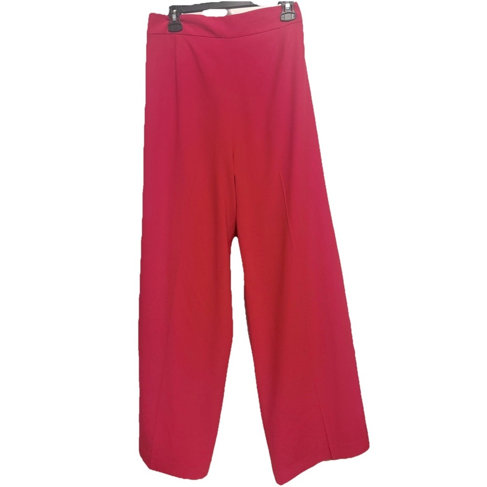Women's NWT Lauren Ralph Lauren Cherry Red Wide Leg Pants Size 18 - Picture 1 of 4